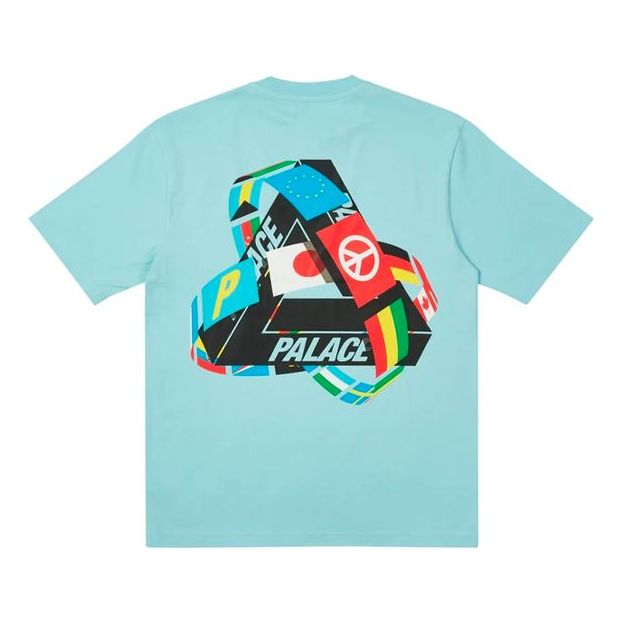 PALACE National Flag Triangle Print Short Sleeve Pattern Printing Blue T-Shirt P20TS093