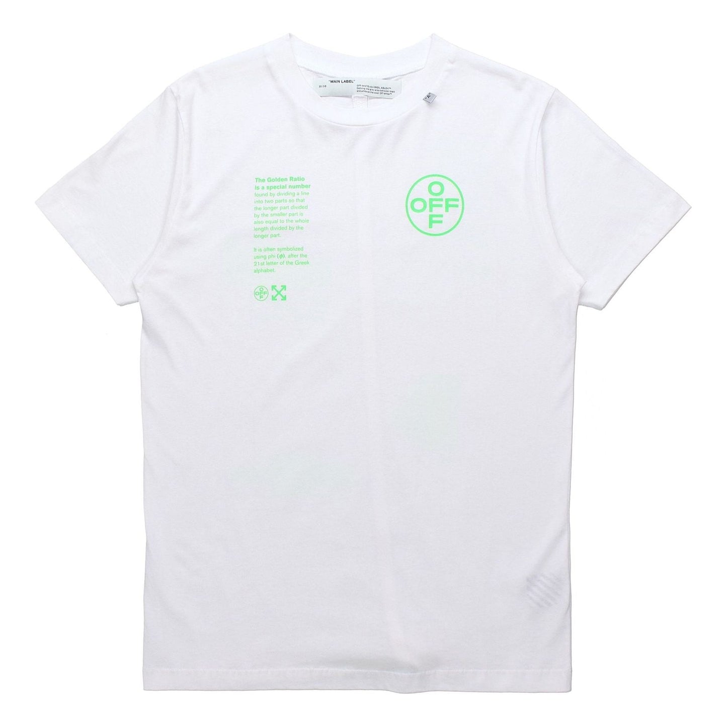 Off-White Fluorescence Alphabet Printing Short Sleeve White OMAA027R201850060145