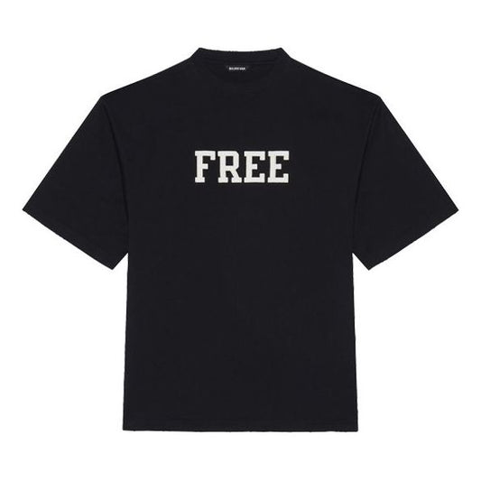 Balenciaga Unisex FW 21 Free Letter Printing Black 661715TKVD31070