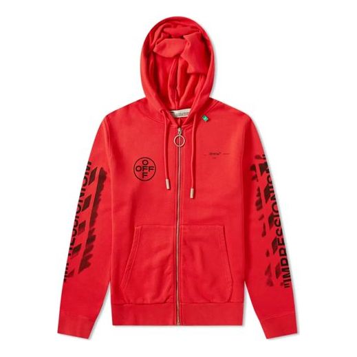 Off-White Impressionism Hooded Sweatshirt 'Red' OMBE001R190030152010