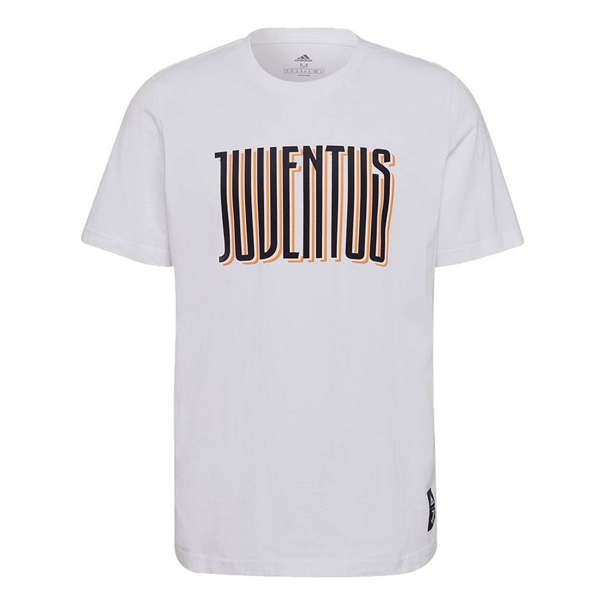 adidas Juve Str Tee Foot Ball Letter Printing Causual Sports Male White GR2921