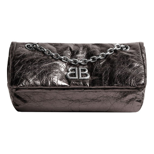 (WMNS) Balenciaga Monaco Small Chain Bag Metallized 'Dark Grey' 7659662AASD1314