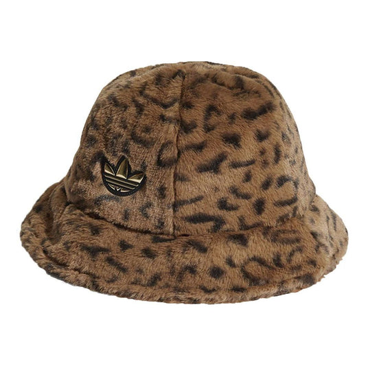 adidas Originals SPRT Faux Fur Printed Bucket Hat 'Brown Black' H35548