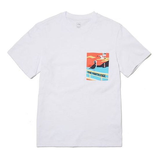 THE NORTH FACE Common Expedition Printing Short Sleeve Couple Style White NT7UL10C-WHT