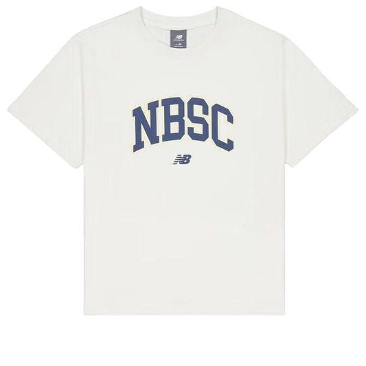 (WMNS) New Balance Big NBSC T-Shirt Asia Sizing 'White Blue' AWT42313-CIC