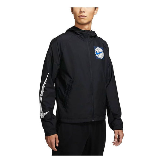 Nike Wild Run Casual Running Hooded Jacket 'Black' DA0191-010