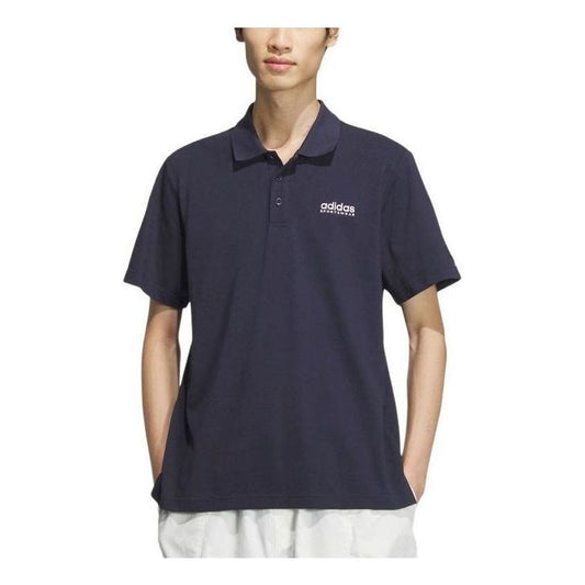 adidas Pique Solid Polo Shirt Asia Sizing 'Navy' JI9053