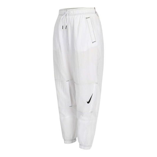 (WMNS) Nike Nsw Rpl Swsh Gx Hr Jggr Woven Casual Loose Bundle Feet Sports Pants/Trousers/Joggers Autumn White DD5573-100