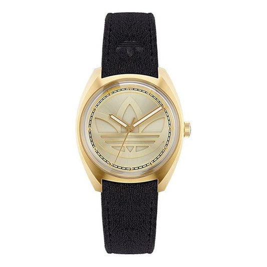 adidas Edition 1 Fashion Black Stainless Steel & Velvet Strap Watch 'Black Gold' AOFH225132I