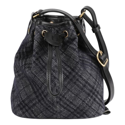 (WMNS) Burberry Drawstring Denim Bucket Bag 'Black' 8111940
