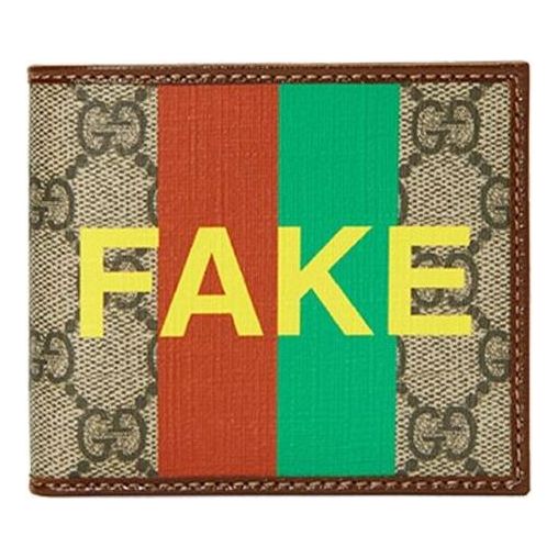 Gucci Fake Not Supreme Logo Billfold Wallet 'Beige Multi' 636166-2GCAG-8280
