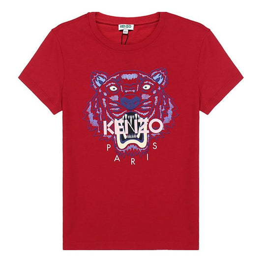 KENZO Tiger Head Pattern Round Neck Short Sleeve Red FA52TS7214YB-21
