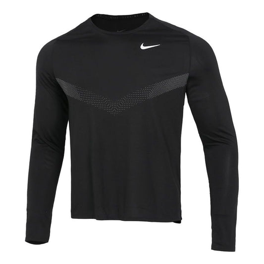 Men's Nike Sports Fitness Training Running Casual Long Sleeves Black T-Shirt DD6022-010