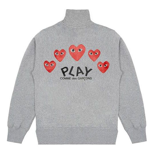 (WMNS) COMME des GARCONS PLAY 5 Hearts Full Zip Jacket 'Grey' AZ-T251-051-1