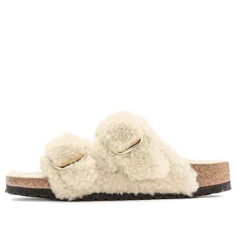 (WMNS) Birkenstock Arizona Big Buckle Shearling Narrow Fit 'Teddy Eggshell' 1023130