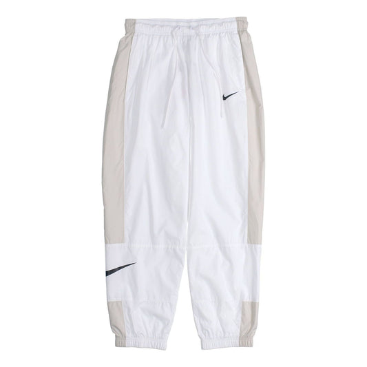 (WMNS) Nike Nsw Stmnt Wvns Pant Running Training Colorblock Knit Sports Pants/Trousers/Joggers Autumn White DC0041-100