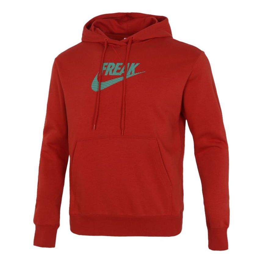Men's Nike As Ga Nk Po Freak Logo Printing Pullover Sports Pullover Red DA5692-671