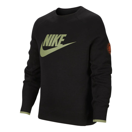 (PS) Nike Sportswear Outdoor Logo Sweatshirt 'Black Green' FV3999-010