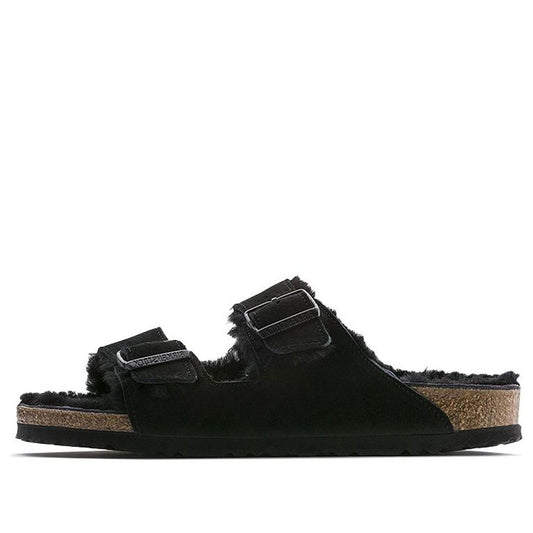 (WMNS) Birkenstock Arizona Fleece Lined Shoe Version Black Unisex 752663