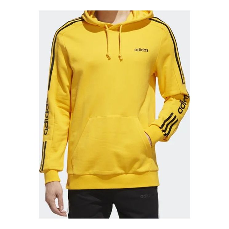 adidas neo M Ce 4S Hdy Side Stripe Knit Sports Pullover Gold Color EI4674