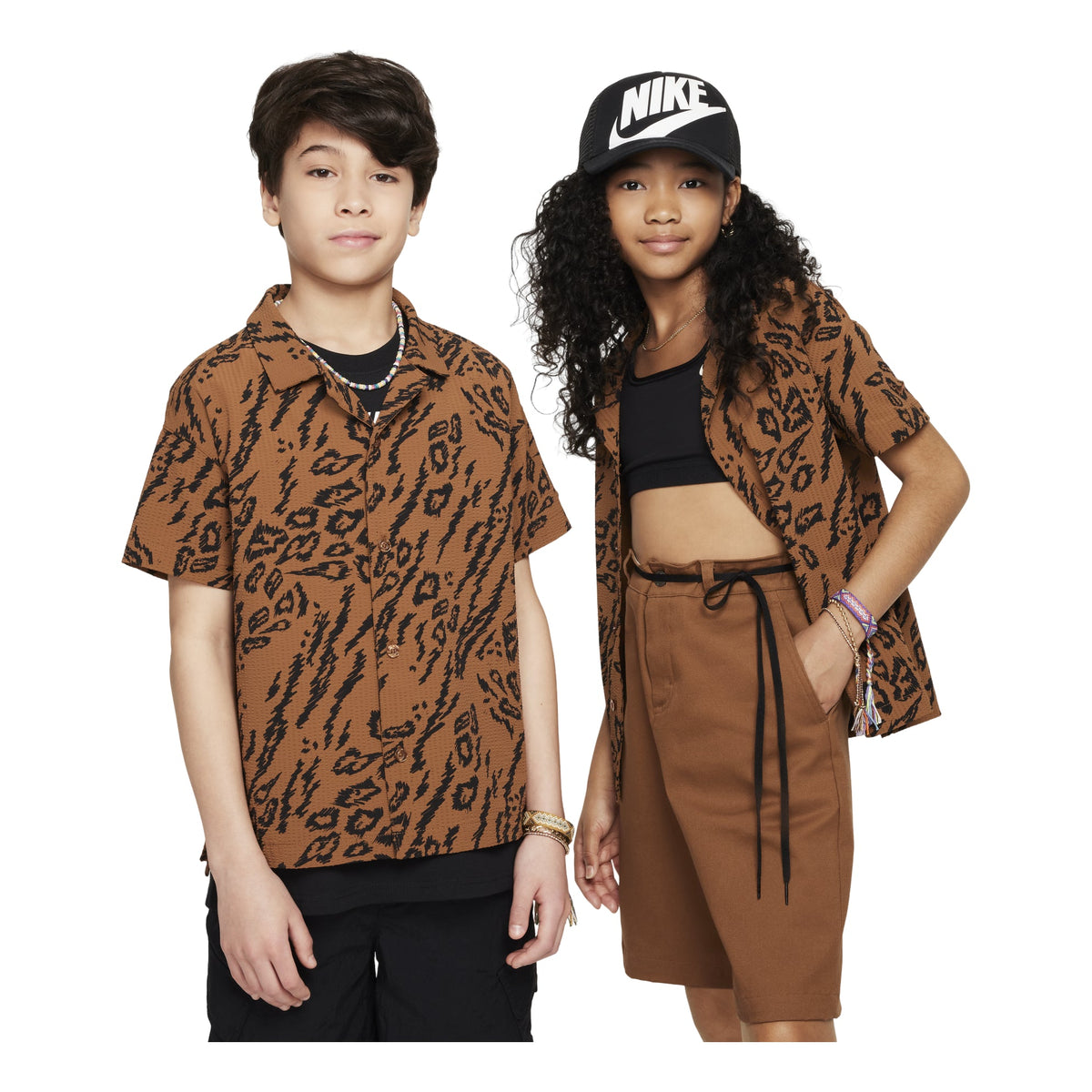 (GS) Nike SB Dri-FIT Button-Down Skate Shirt 'Light British Tan' FN9218-281