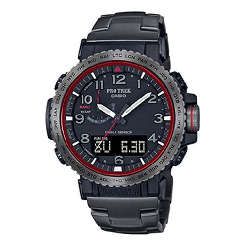 CASIO Solar Powered Sports Mens Black Analog/Digital Combo PRW-50YT-1PR