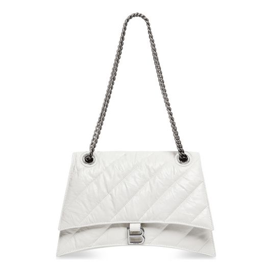 (WMNS) Balenciaga Crush Medium Chain Bag Quilted 'Optic White' 716393210J09001