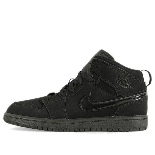 (PS) Air Jordan 1 Mid 'All Black' 640734-056
