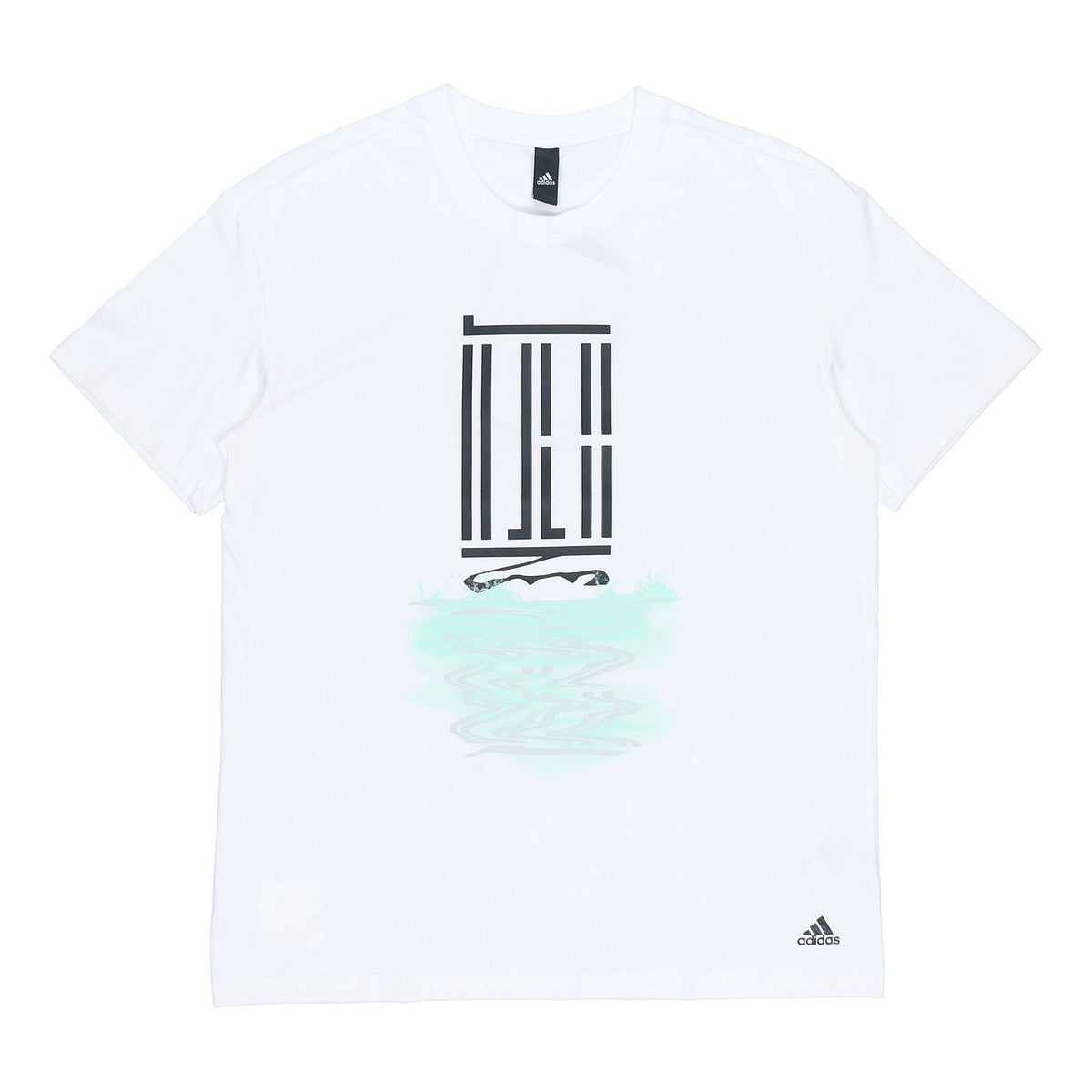 adidas Wj T Gfx Logo Series Printing Sports Round Neck Short Sleeve White GP0868