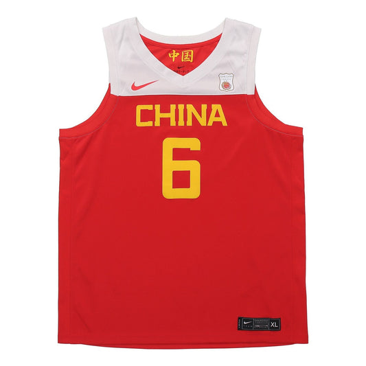 Men's Nike China Team Away Guo Ailun Basketball Red Jersey AV3823-640
