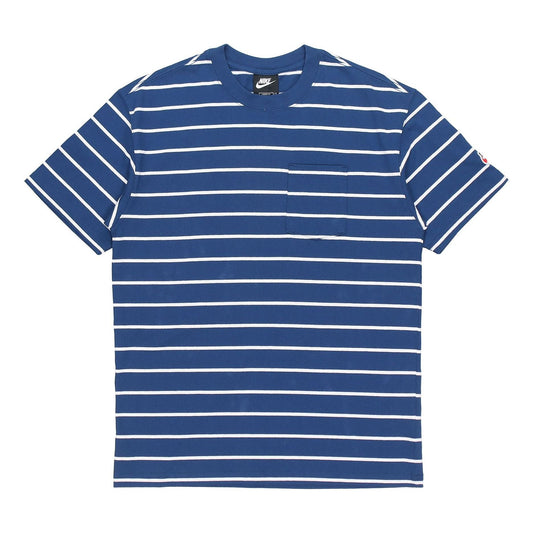 Nike Sportswear Sports Stripe Round Neck Short Sleeve Blue DM8880-490