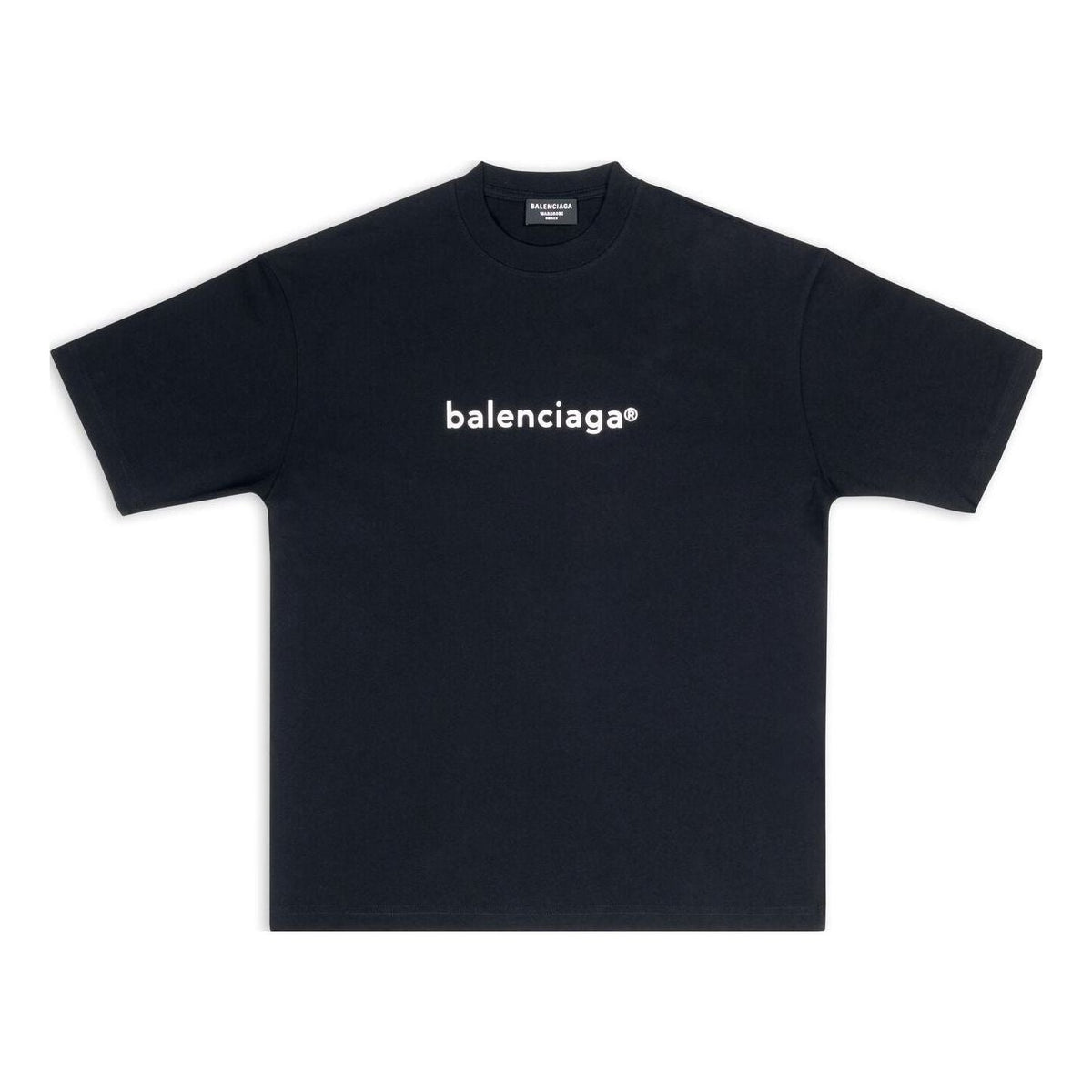Men's Balenciaga SS21 Logo Printing Short Sleeve Black 612966TIV541070