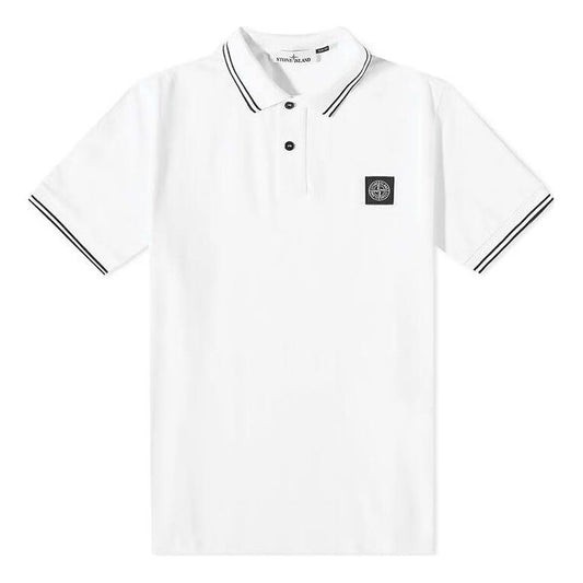 STONE ISLAND Patch Polo Shirt 'White' 10152SC18-A1001