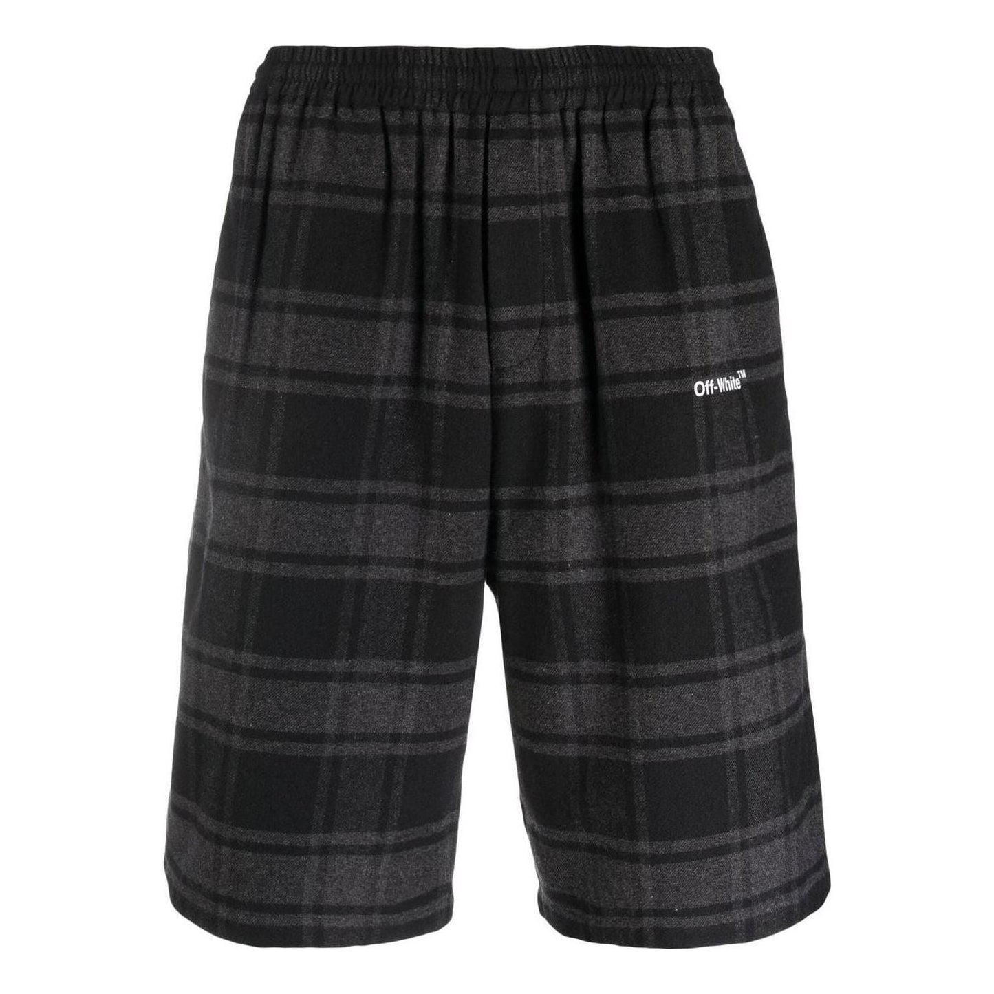 Off-White Check-Print Shorts 'Black Grey' OMCB058C99FAB0010501