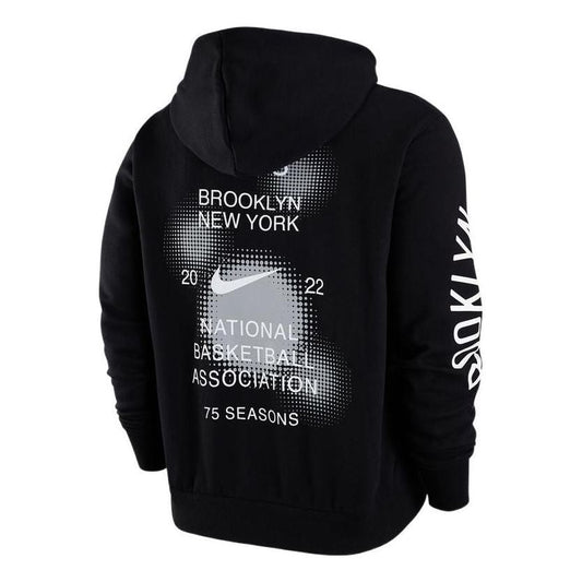 Men's Nike Brooklyn Nets Casual Sports Fleece Pullover Black DH9444-010
