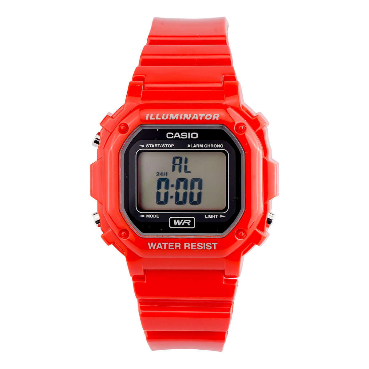CASIO 50 waterproof Red Small quartz Watch Mineral Glass Lens Strap F -108WHC-4AJF F-108WHC-4AJF