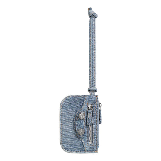 (WMNS) Balenciaga Le Cagole Coin Purse Denim With Rhinestones 'Blue' 7767692109U4715
