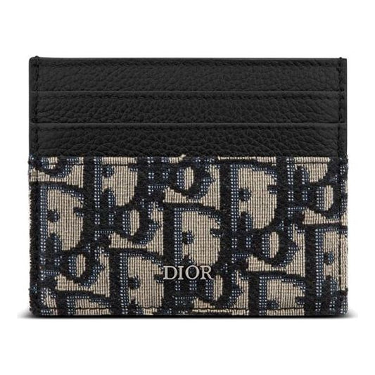 DIOR Card Holder 'Beige Black Oblique Jacquard' 2ESCH135YSE-H05E