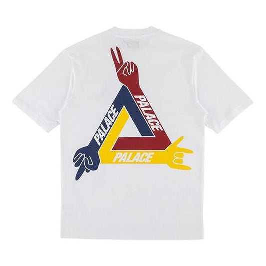 Men's PALACE x Jean-Charles de Castelbajac Design Crossover Printing Short Sleeve White T-Shirt P16TS151