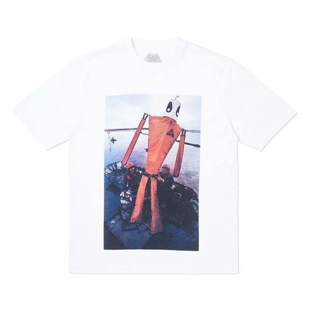 Men's PALACE Slick Painting Printing Short Sleeve White P16TS078