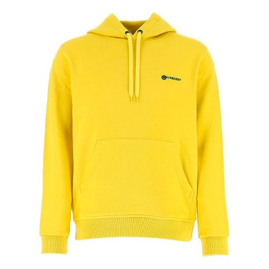 Men's Burberry SS21 Alphabet hooded Pullover Long Sleeves Yellow 80243621