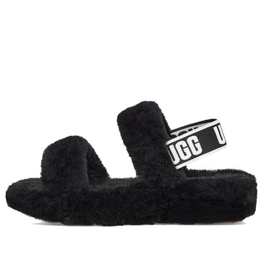 (WMNS) UGG Oh Yeah Thick Sole Sandals Black 1107953-BLK