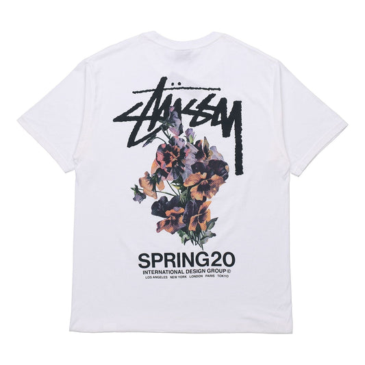Stussy Bouquet Tee Printing Short Sleeve Unisex White 1904565-WHT