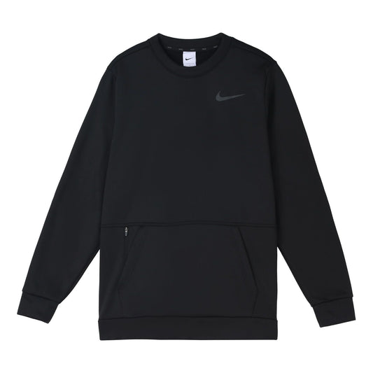 Nike Therma Training Sport Round Collar Velvet Jacket Long Sleeve Men's Black CU7272-010