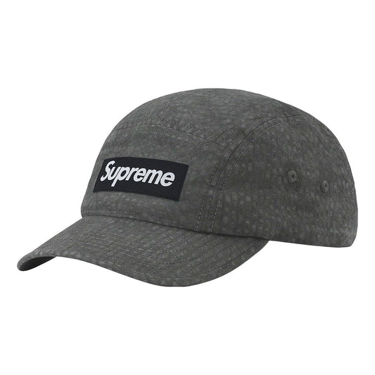 Supreme Washed Seersucker Camp Cap 'Grey Black White' SUP-SS22-763