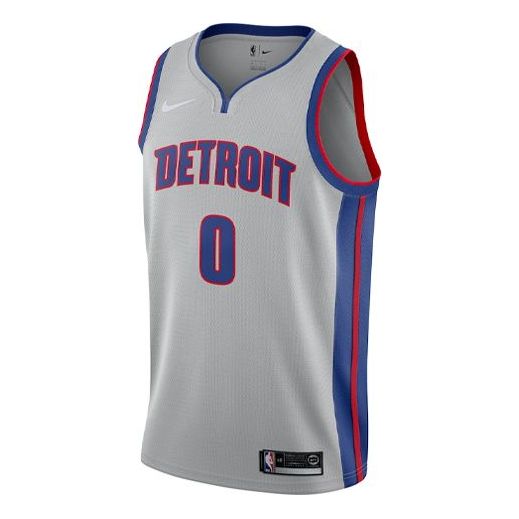 Men's Nike NBA Retro Basketball Jersey/Vest SW Fan Edition Detroit Pistons No. 0 Gray 877204-007