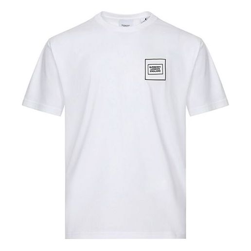 Men's Burberry Logo Cotton Short Sleeve White 80289451