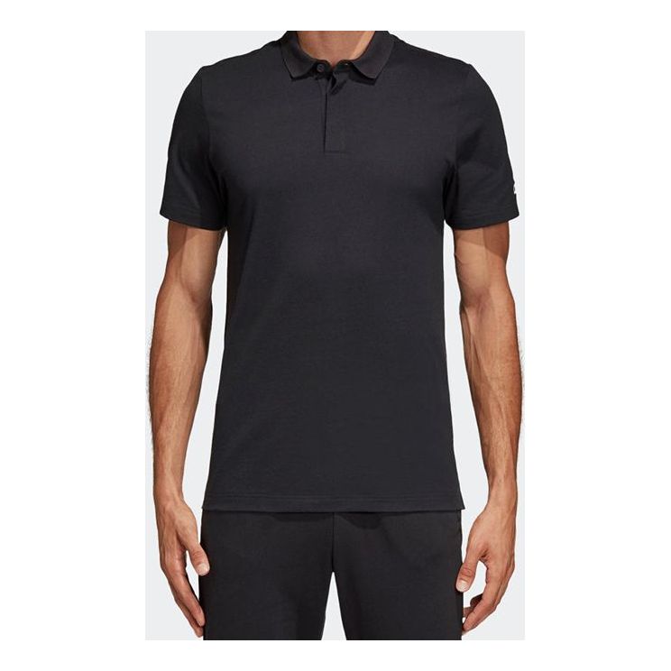 adidas Mh Plain Casual Sports Short Sleeve Polo Shirt Black DT9911