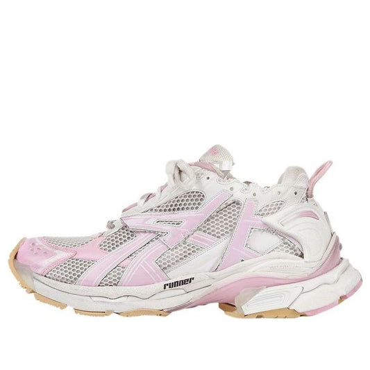 Balenciaga Runner Sneakers 'White Baby Pink Mesh and Nylon' 677403W3RB39059