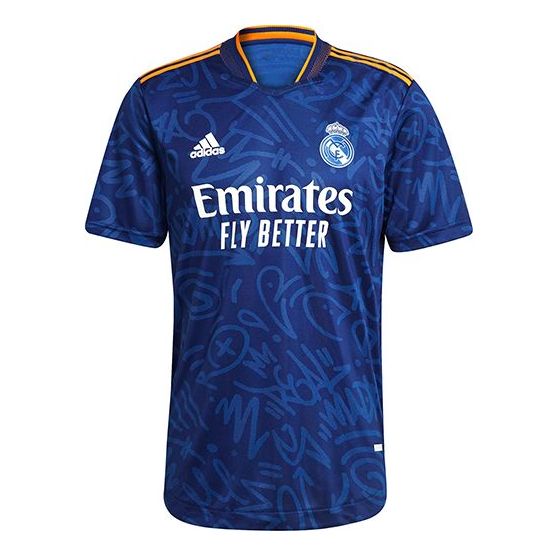 adidas Real Madrid Away Player Edition Soccer/Football Sports Short Sleeve Blue GM6775